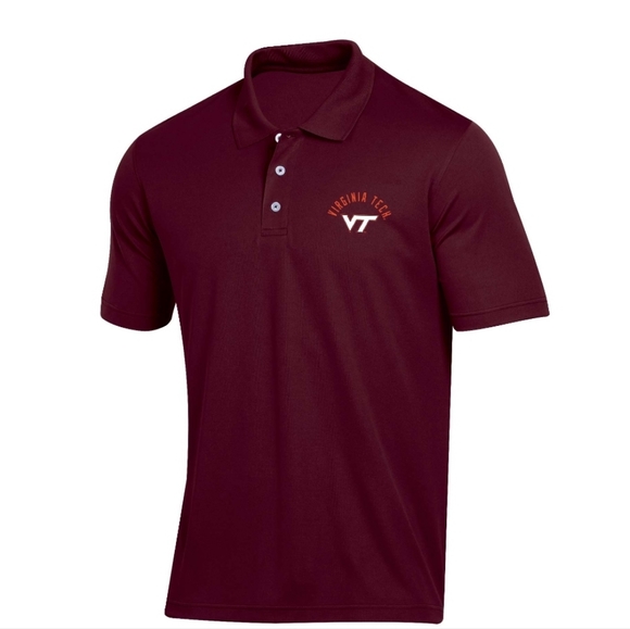 Russell Maroon Virginia Tech Hokies NCAA Classic Dot Mesh Polo Shirt Men's 2XL. - Picture 1 of 6
